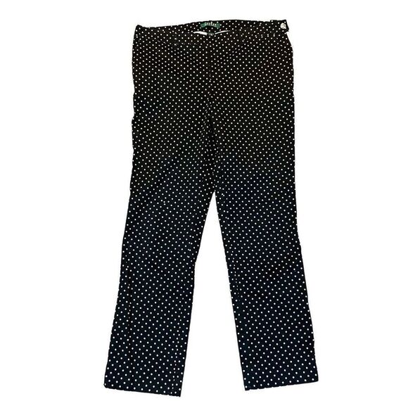 Lauren Ralph Lauren Polka Dot Pants Side Zip 10 - Picture 1 of 12